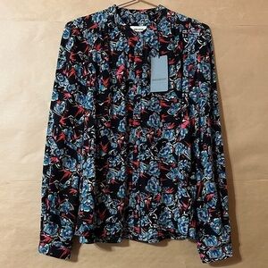 Zadig & Voltaire | NWT Tchin Cdc Thunder Silk Top Button Floral Blouse Size XS